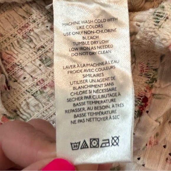 Free People Favorite Girl Crop Tea Party Top Floral Ruffle Rare Color Size Large - Picture 6 of 10